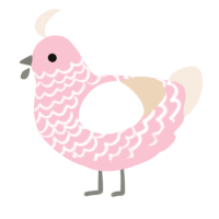 A rose and cream chicken with a lace pattern