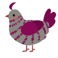 A ash and wine chicken with a bar pattern