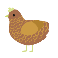 Spud, a brown and gold chicken with a lace pattern