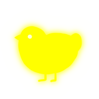 A lime chicken with a speckle pattern