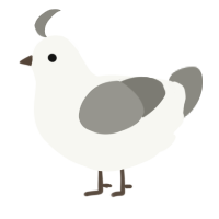 A white and ash chicken