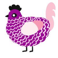 A plum and rose chicken with a lace pattern