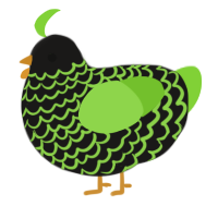 A sable and grass chicken with a lace pattern