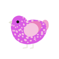 Poink, a orchid and pink chicken with a speckle pattern