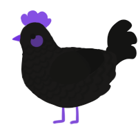 A sable and black chicken with a lace pattern