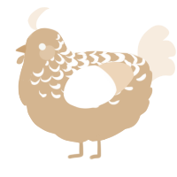 A beige and cream chicken with a half-lace pattern