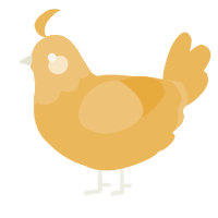 A honey chicken with a head pattern
