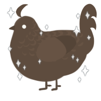 A bark chicken with a half-lace pattern