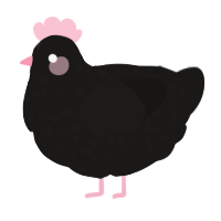 A sable chicken with a speckle pattern
