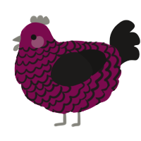 A wine and sable chicken with a lace pattern