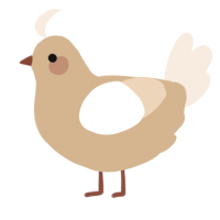 A beige and cream chicken