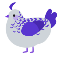 A mist and indigo chicken with a half-lace pattern