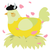 A yellow and lemon chicken with a head pattern