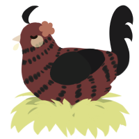 A wine and tumblr chicken with a bar pattern
