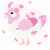A white and pink chicken with a head pattern