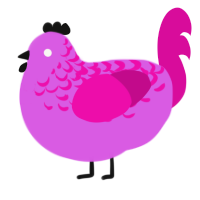 A orchid and fuchsia chicken with a half-lace pattern