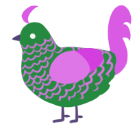 (unnamed), a viridian and orchid chicken with a lace pattern