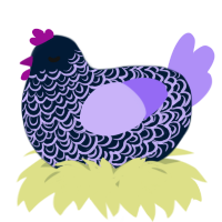 A tumblr and lilac chicken with a double-lace pattern