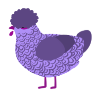 A lilac and overcast chicken with a double-lace pattern