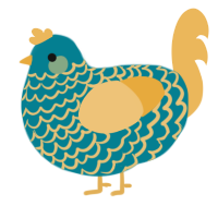 A sea and honey chicken with a lace pattern
