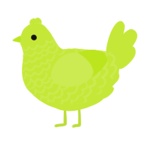 A lime chicken with a lace pattern