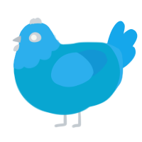 A cerulean and sky chicken with a head pattern