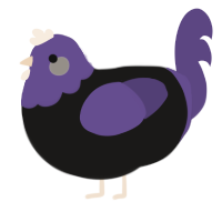 A sable and overcast chicken with a head pattern