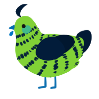 A grass and tumblr chicken with a bar pattern