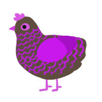 A bark and amethyst chicken with a lace pattern