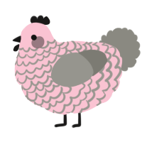 A rose and ash chicken with a lace pattern