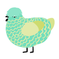 A mint and lemon chicken with a lace pattern