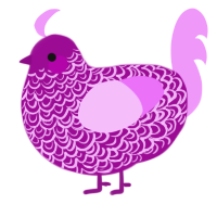 A plum and lavender chicken with a double-lace pattern