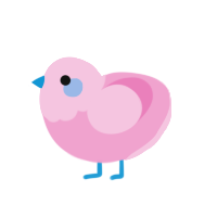 Trans Action, a pink chicken with a head pattern