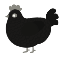 A sable and black chicken with a lace pattern