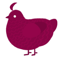 A maroon chicken with a lace pattern