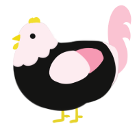 Cooporate CEO, a black and rose chicken with a head pattern