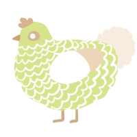 A lemon and cream chicken with a lace pattern