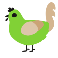 A grass and beige chicken