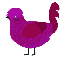 A plum and maroon chicken with a lace pattern