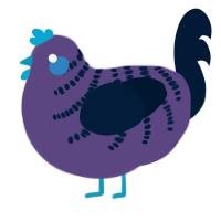 A overcast and tumblr chicken with a half-bar pattern