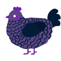 A overcast and tumblr chicken with a lace pattern