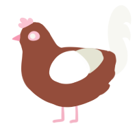 A russet and white chicken