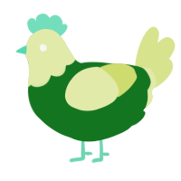 A leaf and lemon chicken with a head pattern