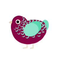 INCORRECT BUZZER, a maroon and mint chicken with a half-lace pattern