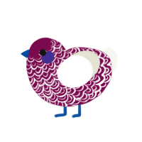 (unnamed), a wine and white chicken with a double-lace pattern