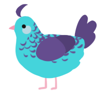 A aqua and overcast chicken with a half-lace pattern