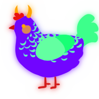 A blurple and spring chicken with a half-lace pattern