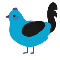 A cerulean and sable chicken