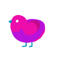 inverted poprocks, a amethyst and fuchsia chicken with a head pattern