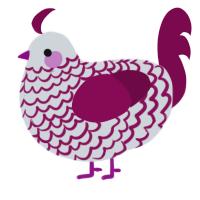 A mist and wine chicken with a lace pattern